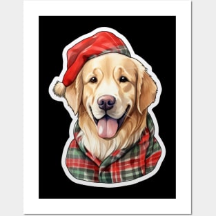 Golden Retriever Christmas Posters and Art